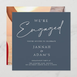 Convite Somos o Simples Noivado Azul Real da Foto Engaged