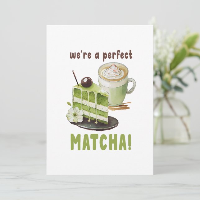 Convite Somos um MATCHA perfeito (Em pé/Frente)