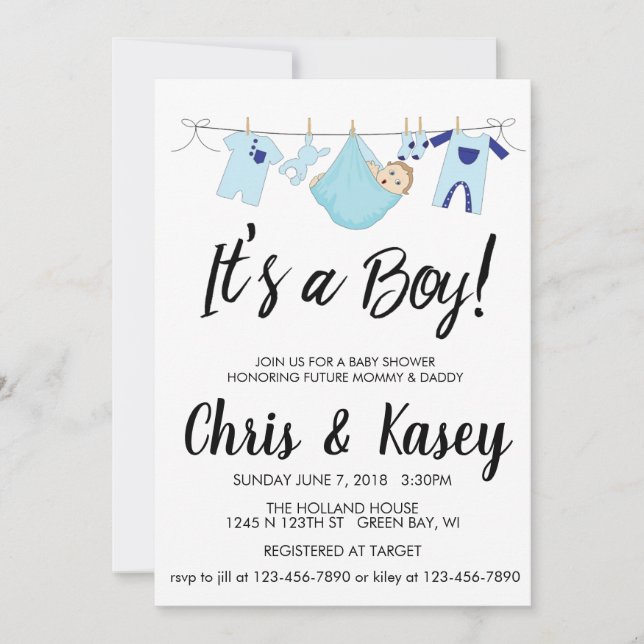 Convite Sonhando é um menino (Frente)