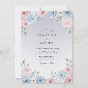 Convite Sonho Azul Empoeirado Casamento Primavera Sonhador