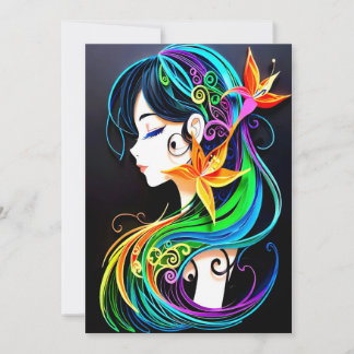 Convite Sonho De Cabelo Arco-Íris.