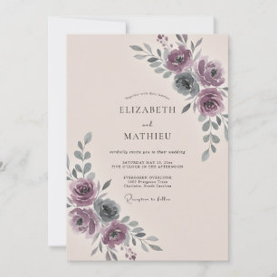 Convite Sonho de Casamento de Inverno em Mauve Empoeirado