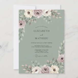 Convite Sonho de Casamento de Primavera em Verde Sage