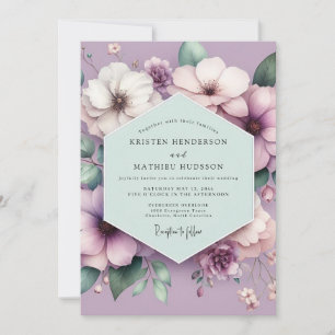 Convite Sonho de Casamento Floral Lavanda