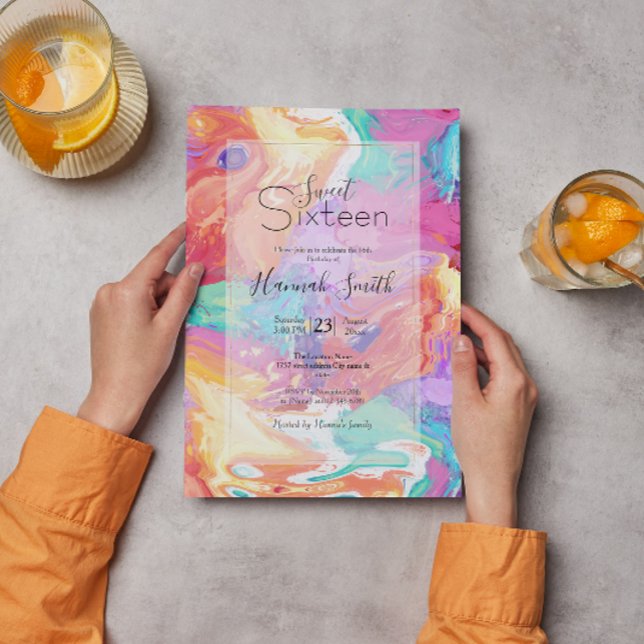 Convite Sonho de Mármore Líquido Colorido (Criador carregado)