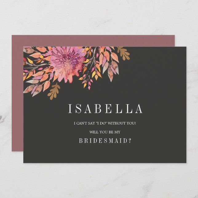 Convite Sonho de outono | Wedding Be My Bridesmaid (Frente/Verso)