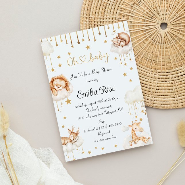 Convite Sonho Dourado Céu Estrelado Dormindo Chá (Criador carregado)