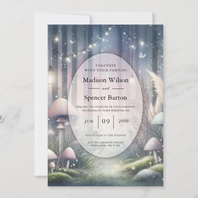 Convite Sonhos à Luz de Lanterna Casamento na Floresta Enc (Frente)