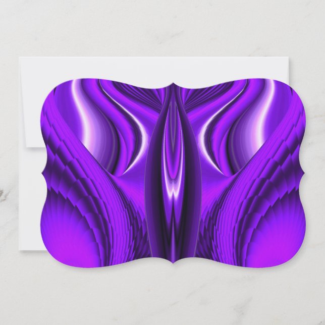 Convite Sonhos Arco-Íris Roxo, Asas de Anjo (Frente)