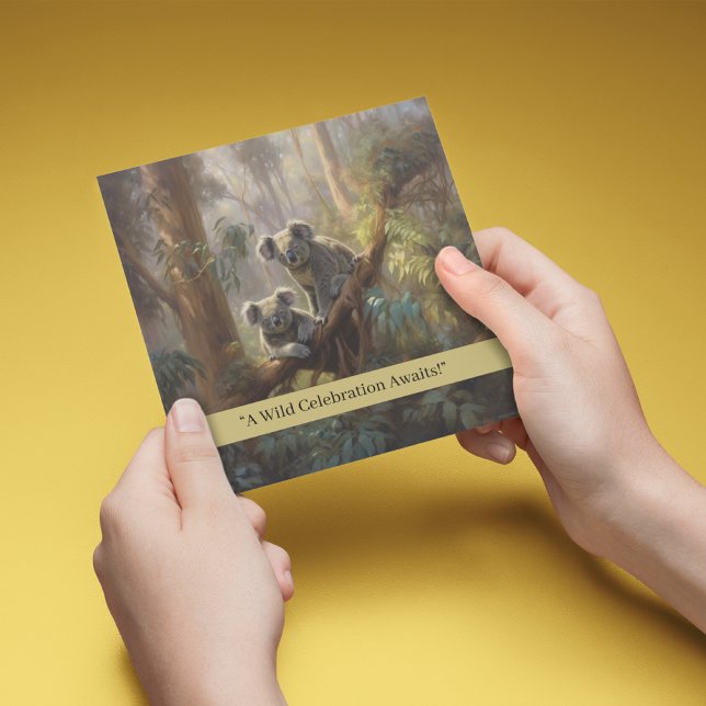 Convite Sonhos da Floresta do Koala, personalizado (Criador carregado)