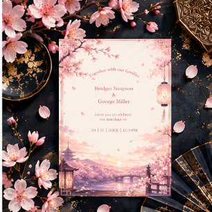 Convite Sonhos de Casamento Anime Sakura Pôr do Sol