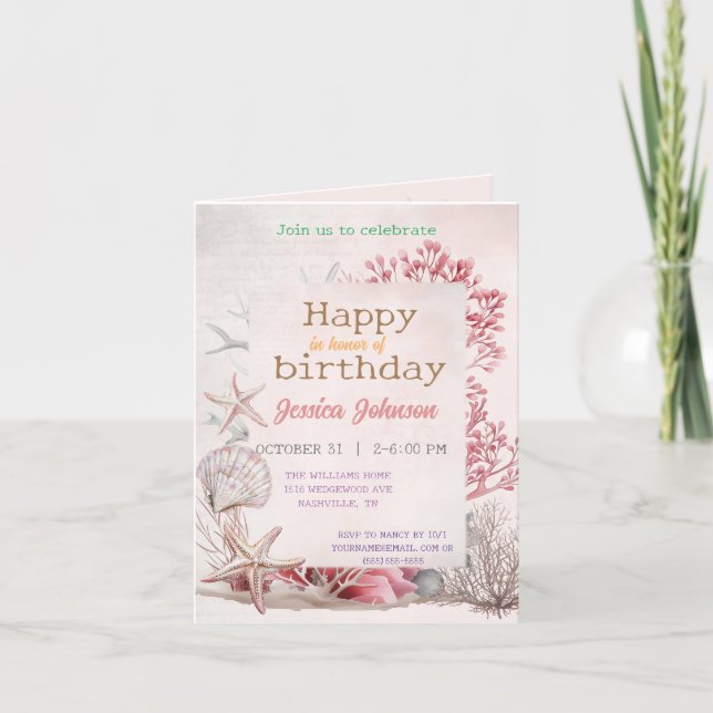 Convite Sonhos sob o mar (Frente)