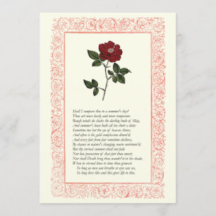 Convite Sonnet nº 18 de William Shakespeare