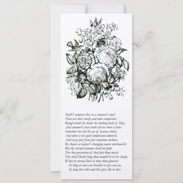Convite Sonnet Shakespeare # 18 (Frente)