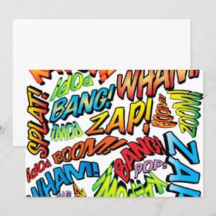 Convite Sons de Arte Pop de Quadrinhos Retrô Divertidos