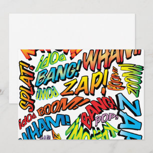 Convite Sons de Arte Pop de Quadrinhos Retrô Divertidos