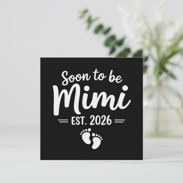 Convite Soon To Be Mimi 2026 Pregnancy Announcement New  (Em pé/Frente)