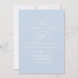 Convite SOPHIA Modern Baby Blue All In One Weding
