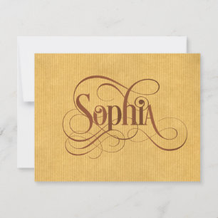 Convite Sophia Natural Kraft Personalizada