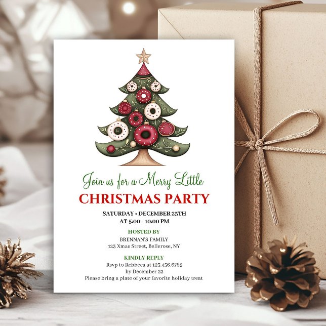 Convite Sophisticated designer Christmas tree holiday  (Sophisticated designer Christmas tree holiday invite)