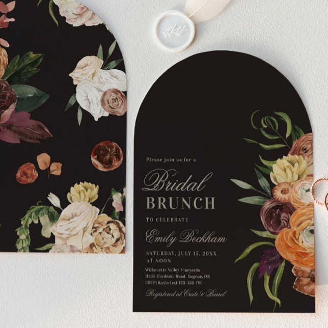 Convite Sophisticated Floral Arch Bridal Brunch Invitation (Criador carregado)