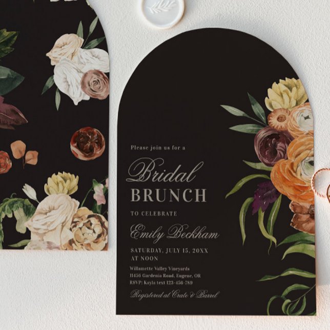 Convite Sophisticated Floral Arch Bridal Brunch Invitation (Criador carregado)