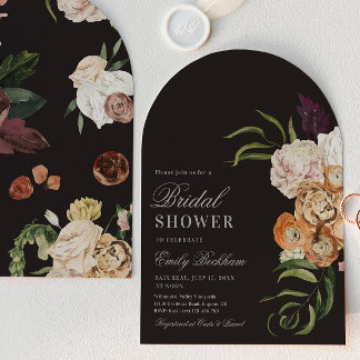 Convite Sophisticated Floral Arch Bridal Shower Invitation