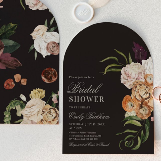 Convite Sophisticated Floral Arch Bridal Shower Invitation (Criador carregado)
