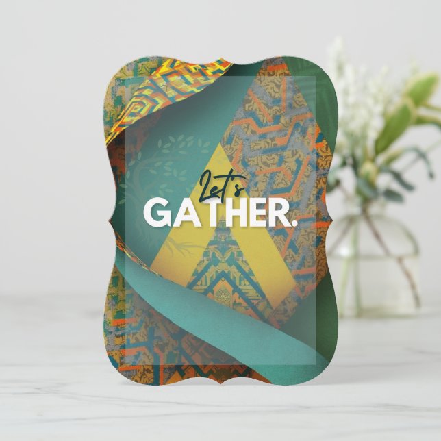 Convite Sophisticated Luxury African Asian Caribbean (Em pé/Frente)