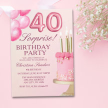 Sorprise Birthday Party 40th Birthday with Numers 