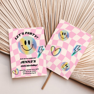 Convite Sorria Trendy Retro Birthday