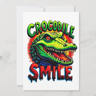 Convite "Sorriso crocodilo alegre - Divertido e Whimical
