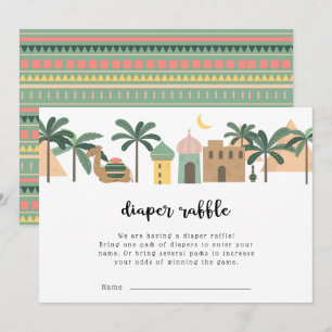 Convite Sorteio de Fraldas de Camelo com Tema do Deserto