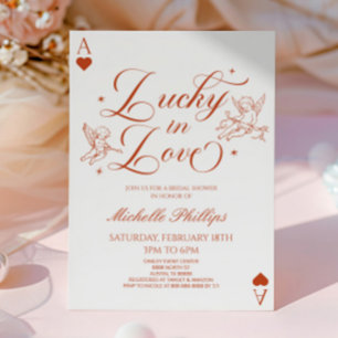 Convite Sortuda no Amor Chá de Noiva Vintage Cupid