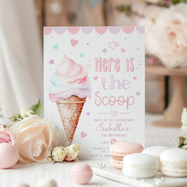 Convite Sorvete Aqui está o primeiro aniversario do pastel