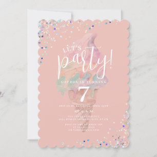 Convite Sorvete Arco-íris Vamos Fazer uma Festa Aniversári