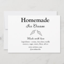Convite Sorvete caseiro adiciona ingredientes feitos com a