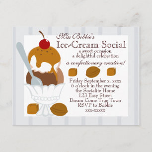 Convite Sorvete coberto por caramelo