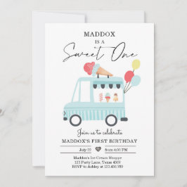 Convite Sorvete de caminhão Convidar garoto doce um