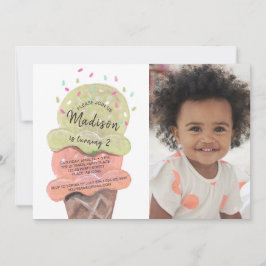 Convite Sorvete de Pêssego Moderno | FESTA DE ANIVERSÁRIO