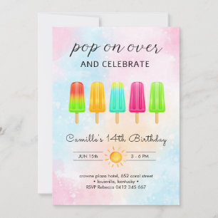 Convite Sorvete de pirulito de aniversário