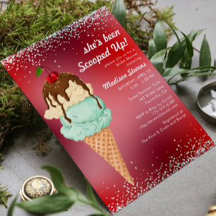 Convite Sorvete de Verão Moderno Chá de panela de Aquare