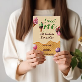 Convite Sorvete Doce Um Primeiro Aniversário