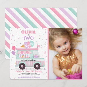 Convite Sorvete Dois Caminhão do Sorvete do segundo anive