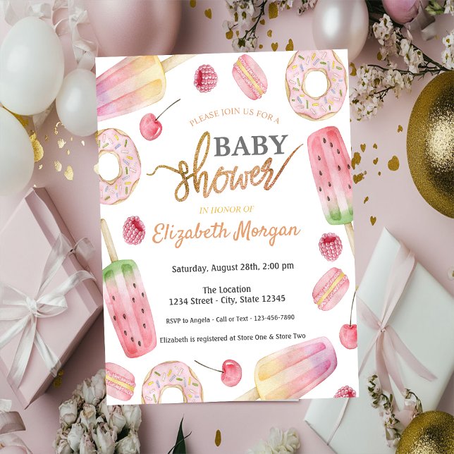 Convite Sorvete, Donuts Doces Baby Shower (Criador carregado)