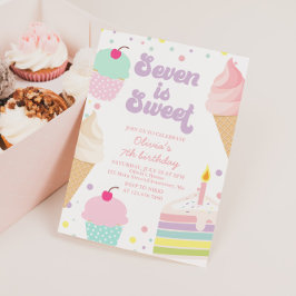 Convite Sorvete e Bolo de 7º Aniversário