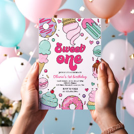 Convite Sorvete e Bolo Doce Um 1º Aniversário