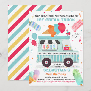 Convite Sorvete Festa de aniversário por Aniversário