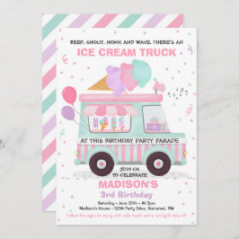 Convite Sorvete Festa de aniversário por Parada de Anivers