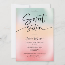 Convite Sorvete holográfico, cor-de-rosa-menina Doce 16